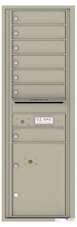 Front Loading Commercial Mailbox - 7 Tenant Doors and 1 Parcel Locker - Single Column-Postal Grey (PG)