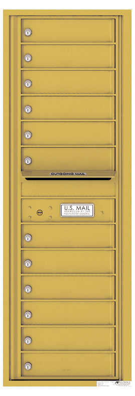 Front Loading Commercial Mailbox - 12 Extra-Large Tenant Doors - Single Column-Gold Speck (GS)