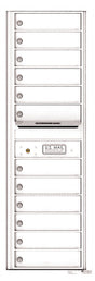 Front Loading Commercial Mailbox - 12 Extra-Large Tenant Doors - Single Column-White (WH)