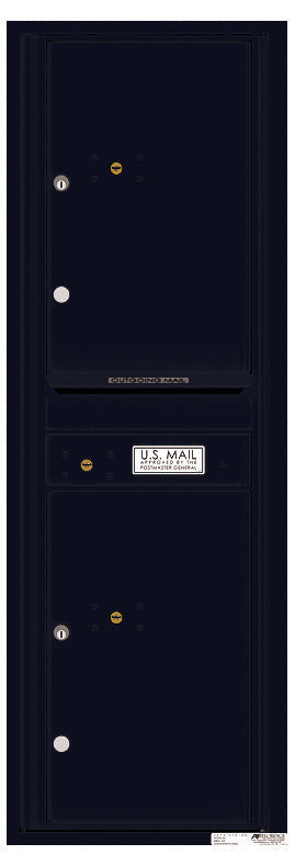 Front Loading Commercial Mailbox - 2 Parcel Lockers-Black (BK)
