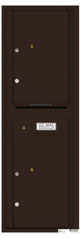 Front Loading Commercial Mailbox - 2 Parcel Lockers-Dark Bronze (DB)