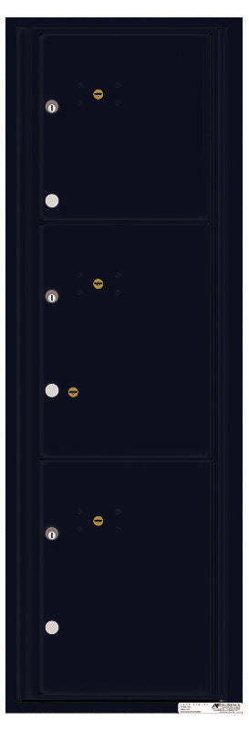 Front Loading Commercial Mailbox - 3 Parcel Lockers-Black (BK)