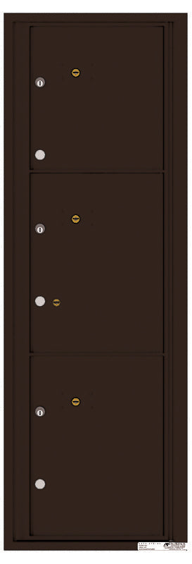 Front Loading Commercial Mailbox - 3 Parcel Lockers-Dark Bronze (DB)
