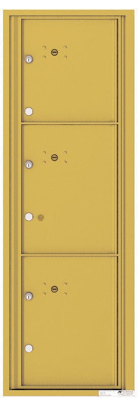 Front Loading Commercial Mailbox - 3 Parcel Lockers-Gold Speck (GS)