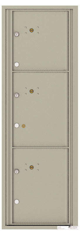 Front Loading Commercial Mailbox - 3 Parcel Lockers-Postal Grey (PG)