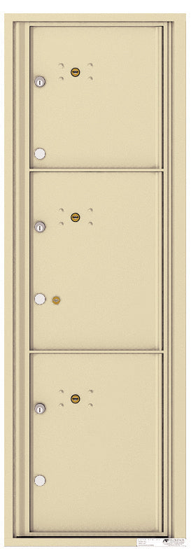 Front Loading Commercial Mailbox - 3 Parcel Lockers-Sandstone (SD)