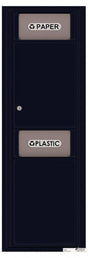 Versatile Front Loading Single Column Medium Size Trash Receptacle Recycling Bin with Paper Segregator-Black (BK)
