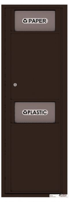 Versatile Front Loading Single Column Medium Size Trash Receptacle Recycling Bin with Paper Segregator-Dark Bronze (DB)