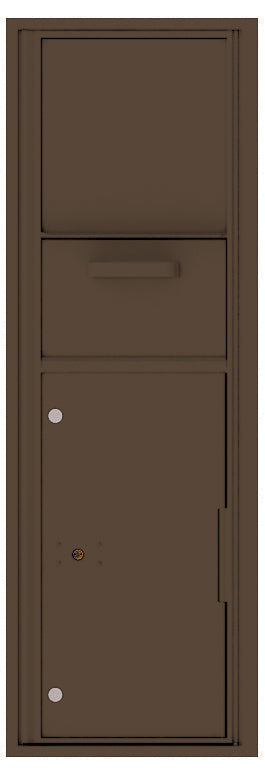Versatile Front Loading Single Column Mailbox Collection Drop Box with Pull Down Hopper - 4C14S-HOP-Antique Bronze (AB)