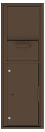 Versatile Front Loading Single Column Mailbox Collection Drop Box with Pull Down Hopper - 4C14S-HOP-Antique Bronze (AB)