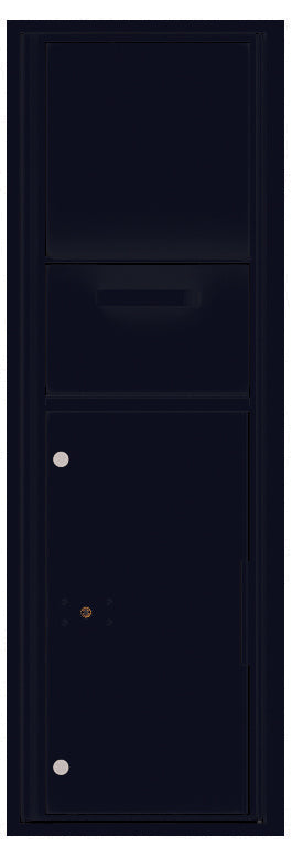 Versatile Front Loading Single Column Mailbox Collection Drop Box with Pull Down Hopper - 4C14S-HOP-Black (BK)