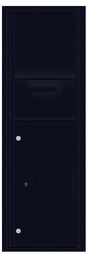 Versatile Front Loading Single Column Mailbox Collection Drop Box with Pull Down Hopper - 4C14S-HOP-Black (BK)