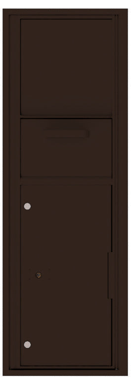 Versatile Front Loading Single Column Mailbox Collection Drop Box with Pull Down Hopper - 4C14S-HOP-Dark Bronze (DB)