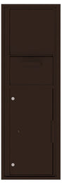 Versatile Front Loading Single Column Mailbox Collection Drop Box with Pull Down Hopper - 4C14S-HOP-Dark Bronze (DB)