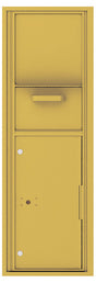 Versatile Front Loading Single Column Mailbox Collection Drop Box with Pull Down Hopper - 4C14S-HOP-Gold Speck (GS)