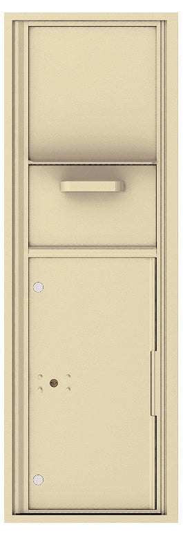 Versatile Front Loading Single Column Mailbox Collection Drop Box with Pull Down Hopper - 4C14S-HOP-Sandstone (SD)