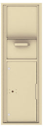 Versatile Front Loading Single Column Mailbox Collection Drop Box with Pull Down Hopper - 4C14S-HOP-Sandstone (SD)