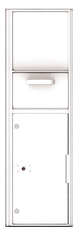 Versatile Front Loading Single Column Mailbox Collection Drop Box with Pull Down Hopper - 4C14S-HOP-White (WH)