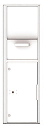 Versatile Front Loading Single Column Mailbox Collection Drop Box with Pull Down Hopper - 4C14S-HOP-White (WH)