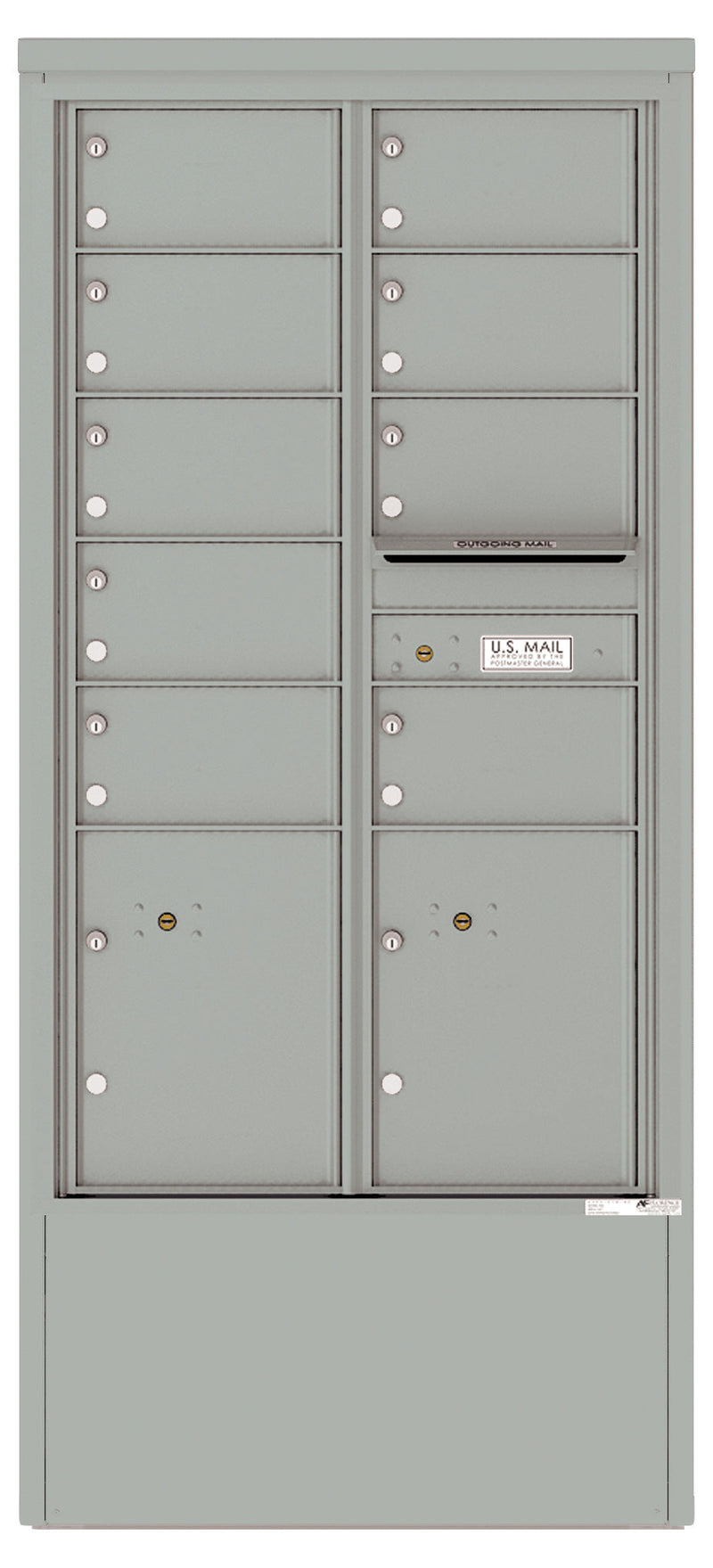 Florence 4C Mailbox Depot - 9 Doors, 2 Parcel Lockers - 15 Doors High Private Access