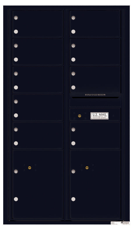 Versatile Front Loading Commercial Mailbox with 9 Tenant Doors and 2 Parcel Lockers-Black (BK)