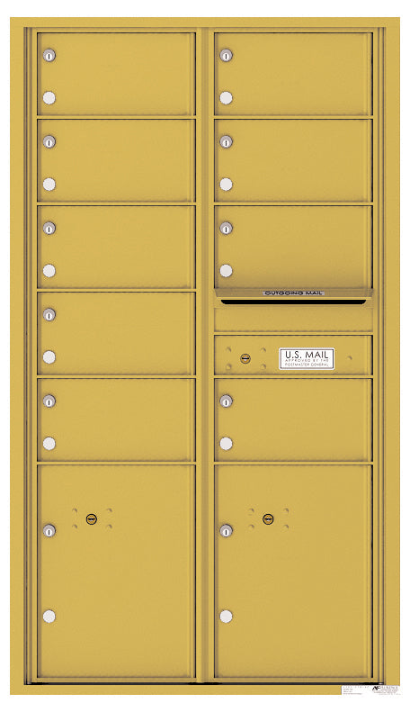 Versatile Front Loading Commercial Mailbox with 9 Tenant Doors and 2 Parcel Lockers-Gold Speck (GS)
