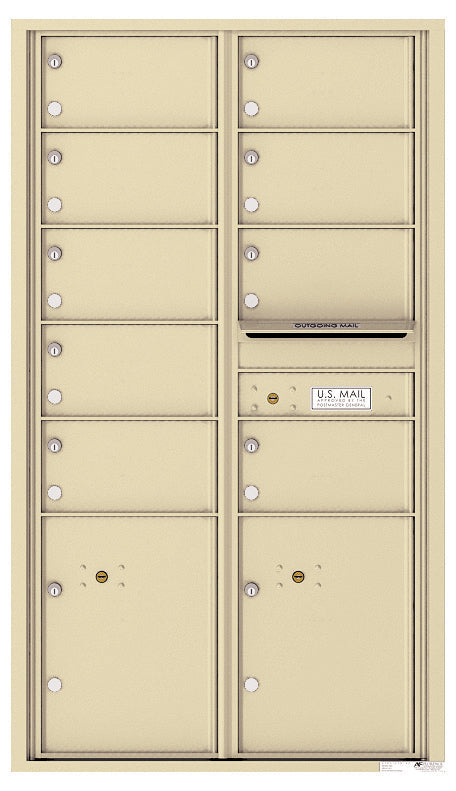Versatile Front Loading Commercial Mailbox with 9 Tenant Doors and 2 Parcel Lockers-Sandstone (SD)
