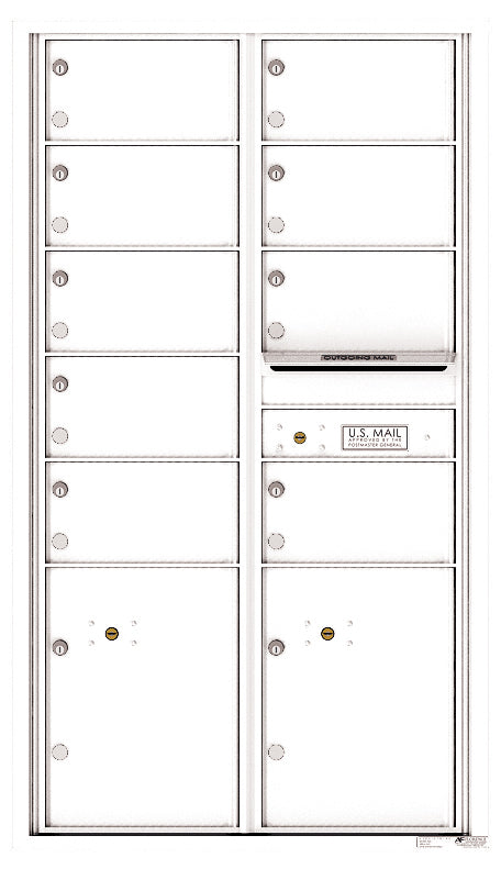 Versatile Front Loading Commercial Mailbox with 9 Tenant Doors and 2 Parcel Lockers-White (WH)