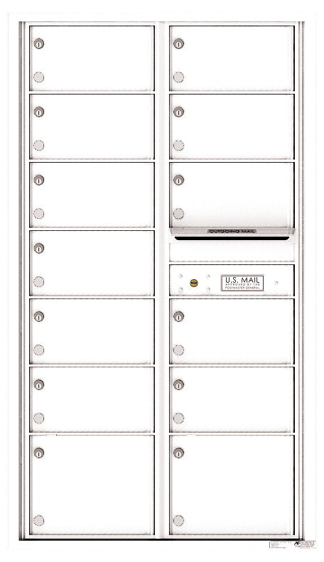 Versatile Front Loading Double Column Commercial Mailbox with 13 Tenant Doors-White (WH)