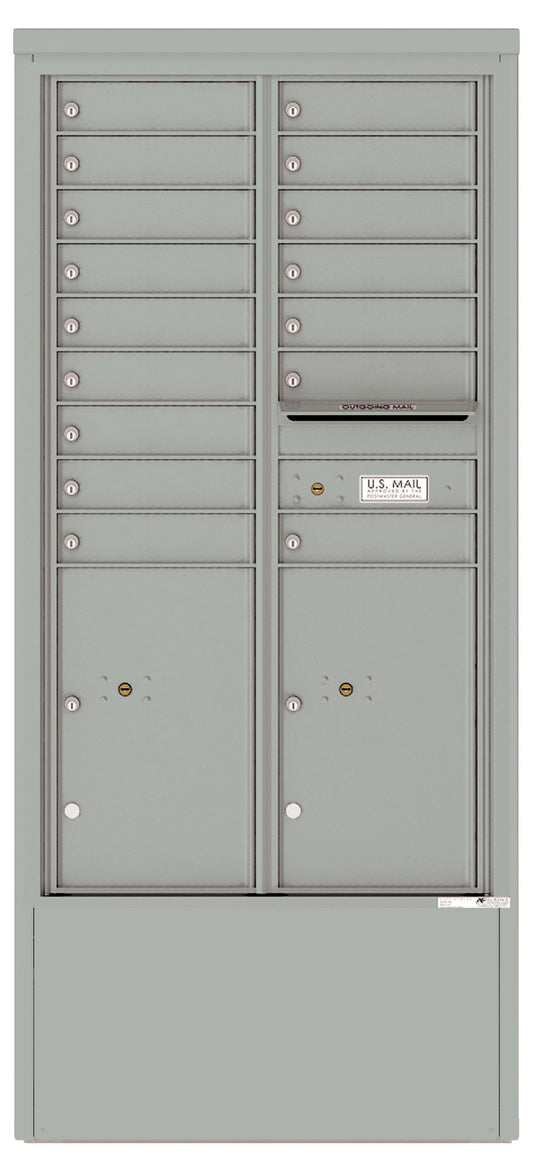 Florence 4C Mailbox Depot - 16 Doors, 2 Parcel Lockers - 15 Doors High Private Access