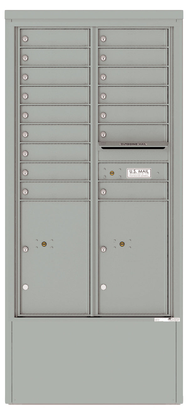Florence 4C Mailbox Depot - 16 Doors, 2 Parcel Lockers - 15 Doors High Private Access