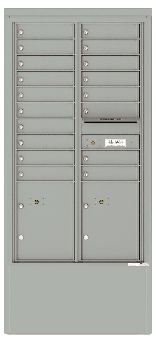 Florence 4C Mailbox Depot - 18 Doors, 2 Parcel Lockers - 15 Doors High Private Access