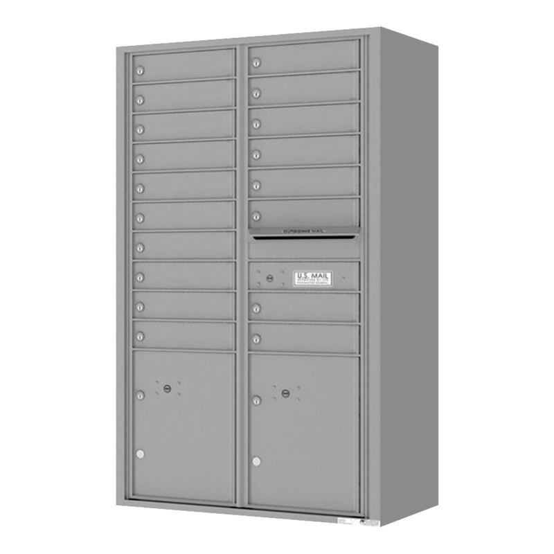 Florence 4C Horizontal Mailbox - 18 Doors, 2 Parcel Lockers - 15 Doors High Private Access