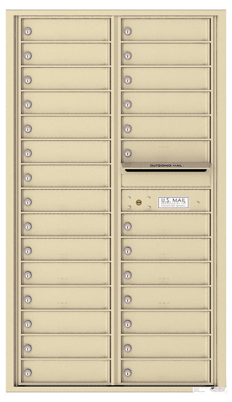 Versatile Front Loading Double Column Commercial Mailbox with 28 Tenant Doors-Sandstone (SD)