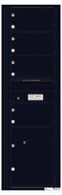 Versatile Front Loading Commercial Mailbox with 4 Tenant Doors and 1 Parcel Locker-Black (BK)
