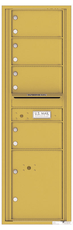 Versatile Front Loading Commercial Mailbox with 4 Tenant Doors and 1 Parcel Locker-Gold Speck (GS)