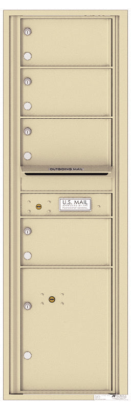 Versatile Front Loading Commercial Mailbox with 4 Tenant Doors and 1 Parcel Locker-Sandstone (SD)