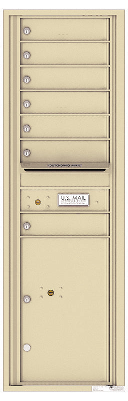 Versatile Front Loading Commercial Mailbox with 7 Tenant Doors and 1 Parcel Locker-Sandstone (SD)