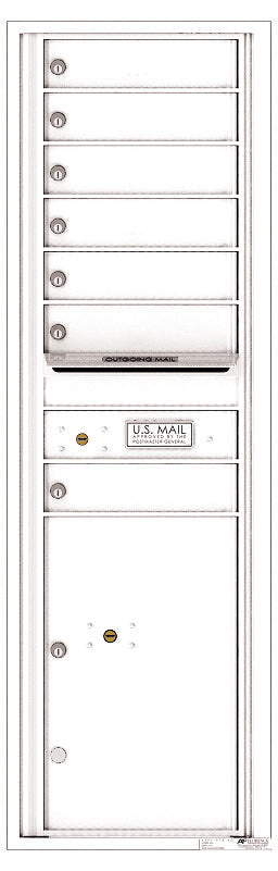 Versatile Front Loading Commercial Mailbox with 7 Tenant Doors and 1 Parcel Locker-White (WH)