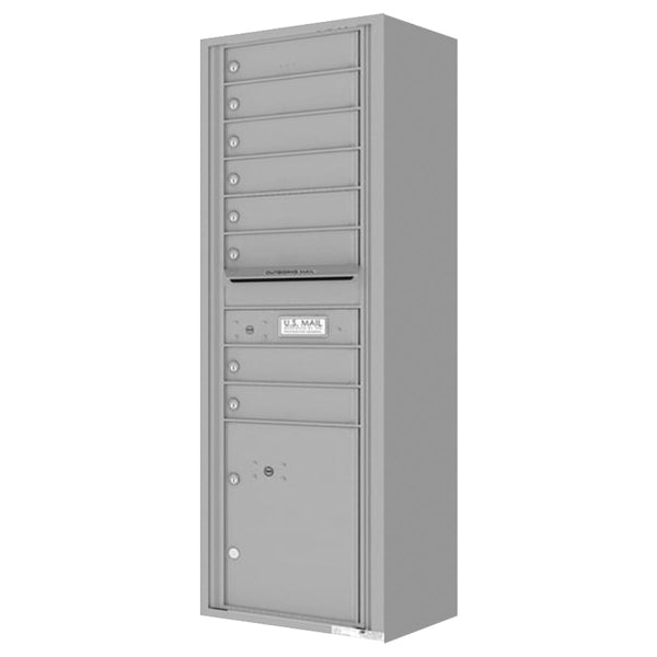 Florence 4C Horizontal Mailbox - 8 Doors, 1 Parcel Locker - 15 Doors High Private Access