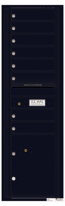 Versatile Front Loading Commercial Mailbox with 8 Tenant Doors and 1 Parcel Locker-Black (BK)