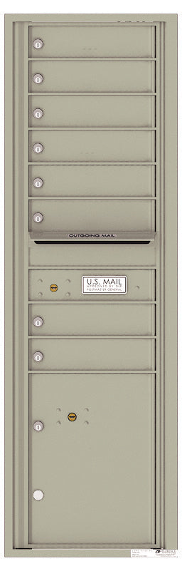 Versatile Front Loading Commercial Mailbox with 8 Tenant Doors and 1 Parcel Locker-Postal Grey (PG)