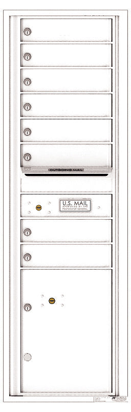 Versatile Front Loading Commercial Mailbox with 8 Tenant Doors and 1 Parcel Locker-White (WH)
