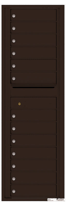 Versatile Front Loading Commercial Mailbox with 13 Tenant Doors-Dark Bronze (DB)