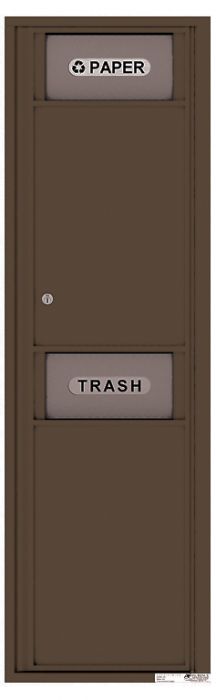 Versatile Front Loading Single Column Large Trash Receptacle Recycling Bin with Paper Segregator-Antique Bronze (AB)