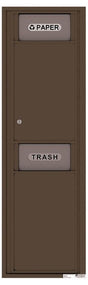 Versatile Front Loading Single Column Large Trash Receptacle Recycling Bin with Paper Segregator-Antique Bronze (AB)
