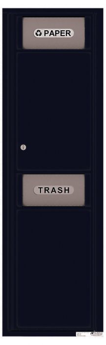 Versatile Front Loading Single Column Large Trash Receptacle Recycling Bin with Paper Segregator-Black (BK)