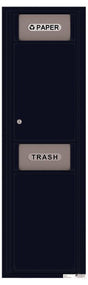 Versatile Front Loading Single Column Large Trash Receptacle Recycling Bin with Paper Segregator-Black (BK)