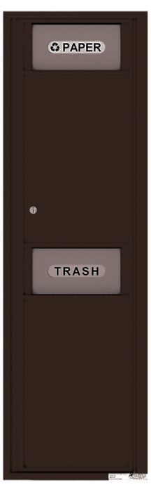 Versatile Front Loading Single Column Large Trash Receptacle Recycling Bin with Paper Segregator-Dark Bronze (DB)