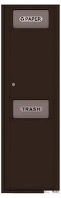 Versatile Front Loading Single Column Large Trash Receptacle Recycling Bin with Paper Segregator-Dark Bronze (DB)